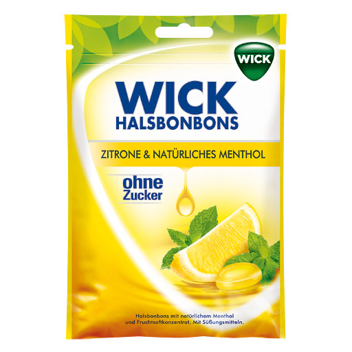 WICK Zitrone & nat&uuml;rliches Menthol Bonb.o.Zucker