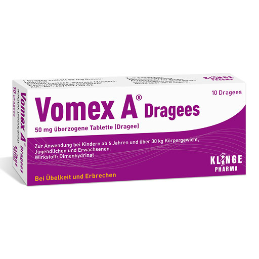 VOMEX A Dragees 50 mg &uuml;berzogene Tabletten